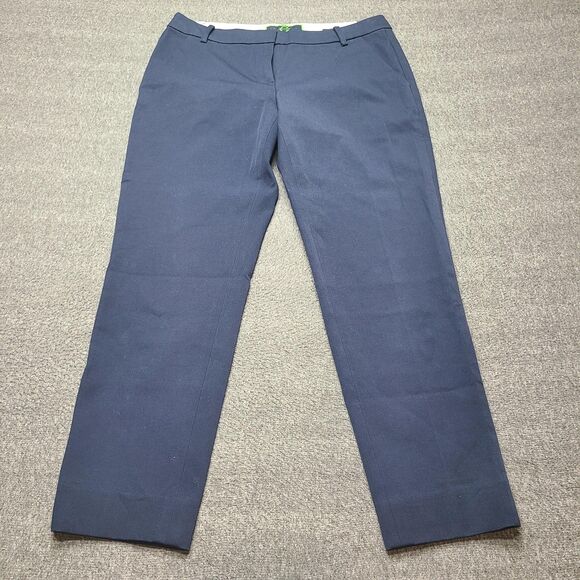 C Wonder Pants Womens 6 Navy Blue Signature Crop Trousers Stretch Office Casual - Picture 1 of 10